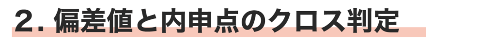 (見出し)2 偏差値と内申点のクロス判定